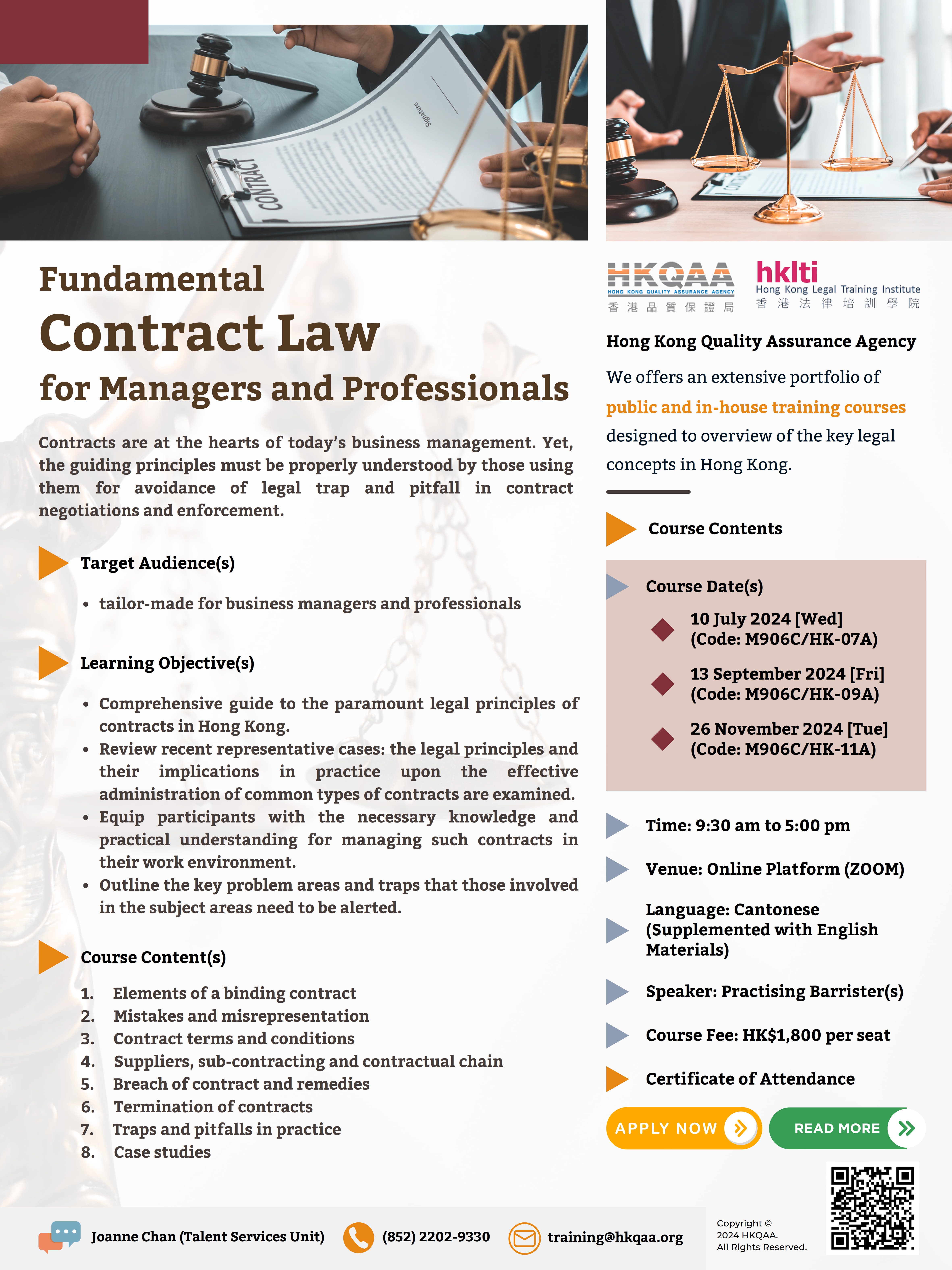 2024 hklti hkqaa Fundamental Contract Law for Managers and Professionals
